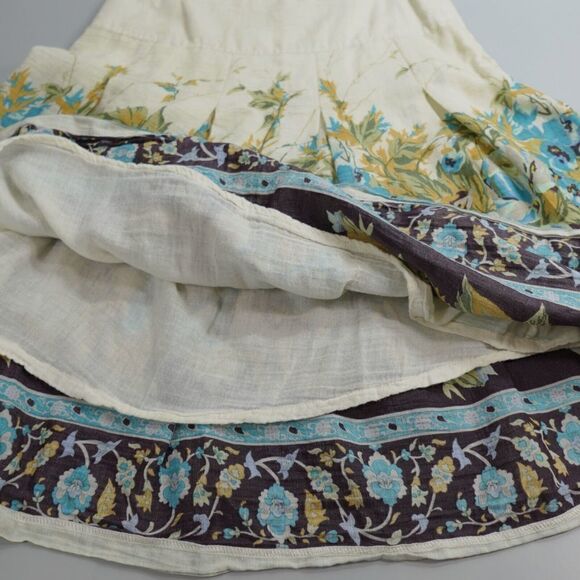 Toi Et Moi Skirt Womens Small Yellow Floral Print Fit & Flare Novelty Boho Retro - Picture 13 of 13